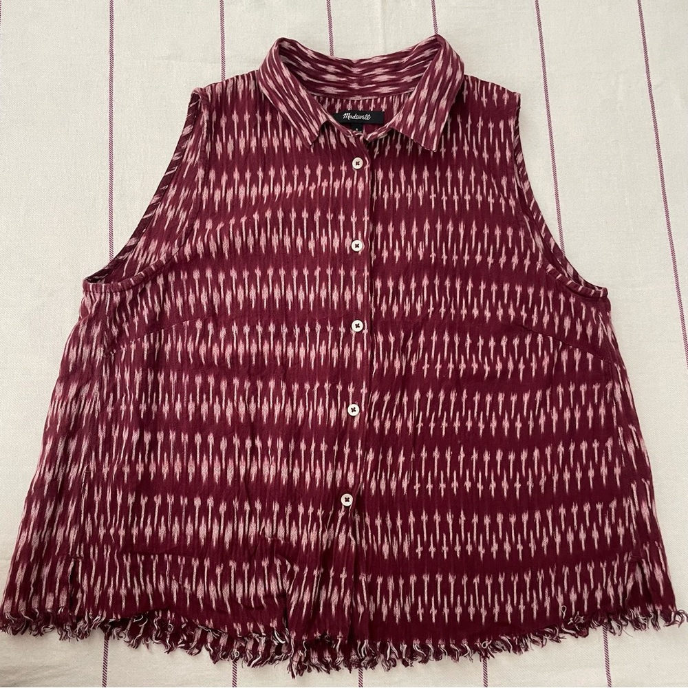Madewell southwest inspired print collared button down
